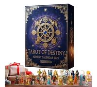 Calendrier de compte à rebours du tarot mystique - Boîte de l'Avent spirituelle | Coffret cadeau de divination quotidienne avec cristaux, cartes et outils rituels, surprise ésotérique, décoration de