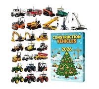 Calendrier de compte à rebours en acrylique 2D pour sapin de Noël | 24 jours Véhicule de chantier Ornement Compte à rebours pour porte fenêtre mur Fête de vacances