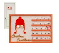 Calendrier de compte à rebours pour Noël Panneau en bois style ferme | Décoration compte à rebours de Noël pour la fête de Noël dans l'appartement, l'entrée, l'entrée, le salon et la maison
