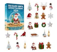 Calendrier de l’Avent 2026, 24 Ornements Suspendus de Noël, Décorations | 24 pendentifs festifs variés, tradition du compte à rebours de Noël, coffret surprise, décoration et cadeau original