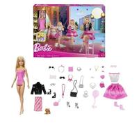 Barbie Calendrier de l'Avent Fashionistas JFL63 – 24 pièces et accessoires – Poupée blonde