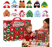 Calendrier de l’Avent Dumpling Coffret Surprise avec 12 Petites Peluches，A | Mystery Dumpling Calendrier de Lavent,Kawaii Peluche Jouet,Cadeau de Noël pour Enfants Adultes Amis