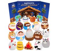 Calendrier de l’Avent Nativité 2026 pour Enfants, 24 Jours en Peluche | Coffret de la Nativité avec peluches douces, idéal pour raconter des histoires en famille et offrir à Noël