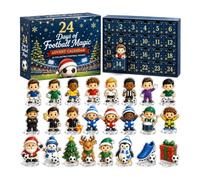 Calendrier de l Avent Rugby 24 jours de surprises figurines à collectionner | Calendrier de l'Avent en acrylique de haute qualité compte à rebours jusqu'à Noël réutilisable année après année