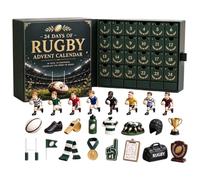 Calendrier de l Avent Rugby 24 jours de surprises figurines à collectionner | Calendrier de l'Avent en acrylique de haute qualité compte à rebours jusqu'à Noël réutilisable année après année
