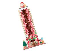 Calendrier de l ' pratique avec cheminée du Père Noël en | Ornement suspendu en bois, conception de cheminée descendante du père noël, décorations de Festival familial,
