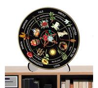 Calendrier de la roue de l'année, décoration de table, panneau de sorcière, panneau céleste, en bois, vintage, fait à la main, décoration d'intérieur pour cuisine, débutants, table