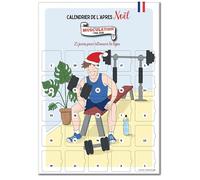 Calendrier de l'Après-Noël pour Homme Format A3 avec Chevalet | 25 Exercices de Musculation Quotidiens, Programme Fitness Post-Fêtes, Affiche Défi Sportif, Humoristique