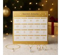 Calendrier de l'avent 13 bijoux et 11 perles - doré et cristal