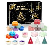 Calendrier de l'avent 2025 Bougie, Rebours de 24 Jours Calendrier de l'avent 2025 Femme Bougies Parfumées, Cadeau Noel pour Maman, épouse, Sœur, Petite Amie (Vert)
