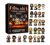 Calendrier de l'Avent 2025, Legends of Rock & Metal - Calendrier compte à rebours de 24 jours avec personnages musicaux emblématiques en 2D, cadeaux pour les fans de rock et de métal, convient pour