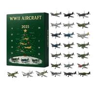 Calendrier de l'Avent 2025, Rc, Ww2 Aircraft Calendrier de l'avent, compte à rebours de Noël, avec pendentif en acrylique 2D