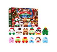 Calendrier de l'Avent 2026, 12 Mini Ornements Peluche | Peluche Douce, Anti-Stress Squeezable, Déco Bureau Noël, Boîte Cadeau, Chaussette de Noël