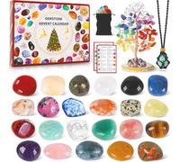 Calendrier De l'Avent 2026, 24 Surprises Avec Arbre De Cristal Des 7 Chakras, 23 Pierres Précieuses Naturelles, Calendrier De l'Avent Pierre Precieuse Pour Filles, Garçons, Ados Et Adultes