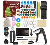 Calendrier de l'Avent 2026 - Accessoires de guitare - Coffret cadeau 24 jours - Compte à rebours de Noël - Outil de guitare avec médiators et cordes, accessoires d'instruments de musique pour