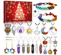 Calendrier De l'Avent 2026 Avec Bijoux En Cristal Pour Femmes Et Filles, 24 Surprises De Noël Avec Colliers, Bracelets, Boucles d'Oreilles, Bagues, Calendrier De l'Avent 2026 Avec Pierres Précieuses
