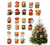 Calendrier de l'Avent 2026 avec compte à rebours 24 jours de vache | Figurines de petit bétail pour enfants et adultes - Maison de ferme, salon, chambre à coucher, bureau, bibliothèque, cheminée
