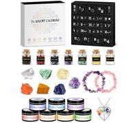 Calendrier de l'Avent 2026 Bougies de Chakra avec Cristal Pierres, Coffret Bougies Parfumées Cadeau pour Femmes la méditation,Bougie Parfumées de Spirituelle pour le Yoga