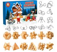 Calendrier de lAvent 2026 Casse Tète pour Enfants -24jours de Noél avec Casse Tétes en Métal et en Bois, Puzzles3D, Tests de Ql et Jeux de Démêlage pour Filles, Garçons, Adolescents et Homme