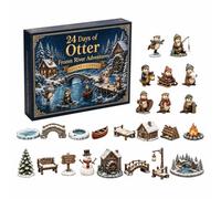 Calendrier de l'Avent 2026 en acrylique 2D en forme de loutre à suspendre, calendrier de l'Avent de 24 jours pour arbres de Noël, fenêtre, porte, voitures, porte-clés, décoration d'intérieur