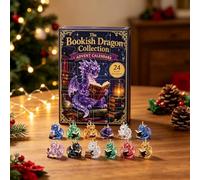 Calendrier de l'Avent 2026 en forme de dragon de Noël 2D, ornements plats en acrylique, calendrier compte à rebours de 24 jours, coffret cadeau pour enfants, amateurs de fantaisie