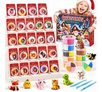 Calendrier de l'Avent 2026 Enfant - 24 Surprises Argile Kit Cadeau 5-12 Ans Cadeau Fille 5-15 Ans Pâte à Modeler Pour Animaux Jouet