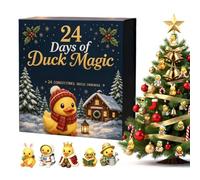 Calendrier de l'Avent 2026 Figurine 3D Canard Festif Drôle 24 Jours | Coffret Calendrier de l'Avent Décoratif pour Garçons Filles Adultes Fête Maison Bureau Cheminée École
