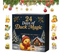 Calendrier de l'Avent 2026 Figurine 3D Canard Festif Drôle 24 Jours | Ensemble Calendrier de Noël Cadeau pour Ados Adultes Réveillon Maison Bureau Cheminée