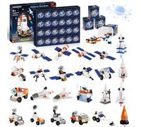 Calendrier de l'avent 2026, Fusée Spatiale Space Station Noël Kit Construction Compatible avec Lego, Compte à Rebours 24 Jours avant Noël, Lanceur Fusées 12 en 1 - Cadeau Enfants Garçons Filles