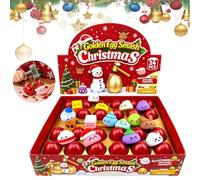 Calendrier de l'Avent 2026 Golden Egg Smash Squishies Dumpling raviolis | Inclut un marteau en plastique, thème des fêtes, mini-figurines à collectionner, compte à rebours de Noël pour adultes