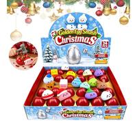 Calendrier de l'Avent 2026 Golden Egg Smash Squishies Dumpling raviolis | Inclut un marteau en plastique, thème des fêtes, mini-figurines à collectionner, compte à rebours de Noël pour adultes