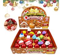 Calendrier de l'Avent 2026 Golden Egg Smash Squishies Dumpling raviolis | Inclut un marteau en plastique, thème des fêtes, mini-figurines à collectionner, compte à rebours de Noël pour adultes