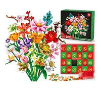 Calendrier de l'Avent 2026 Kit de construction de bouquet de tournesol 24 jours compte à rebours de Noël jouet de construction