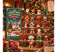 Calendrier de l'Avent 2026, Mini Brique de Noël 24 Jours avec 24 Ornements à Construire et Boucles de Suspension, Kit DIY pour Sapin, Cheminée & Guirlande, Cadeau de Noël pour Enfants et Famille