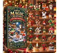 Calendrier de l'Avent 2026, Mini Brique de Noël 24 Jours avec 24 Ornements à Construire et Boucles de Suspension, Kit DIY pour Sapin, Cheminée & Guirlande, Cadeau de Noël pour Enfants et Famille