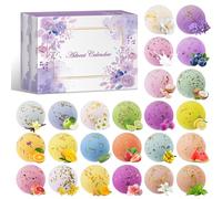 Calendrier de l'Avent 2026 pour Femmes - 24 Jours Cadeau Surprise pour Adolescentes, 24 Parfums Naturels Différents Bombes de Bain, Coffret Cadeau pour Maman, Epouse, Amie, Sœur, Elle
