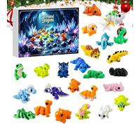 Calendrier de l'Avent 2026 pour Noël Figurines de Dragon Fidget Articulées | Calendrier de l'Avent de Noël avec mini d'animaux imprimés en 3D pour adultes, , chambre, bureau, table de fêtes