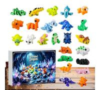 Calendrier de l'Avent 2026 pour Noël figurines de dragon souples à | Calendrier de l'Avent de Noël avec mini d'animaux imprimés en 3D pour adultes, , chambre, bureau, table de fêtes