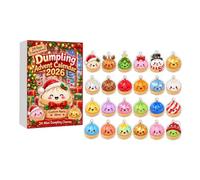 Calendrier de l'Avent 2026 Squishies Dumpling de Noël avec compte à rebours | 24 Calendrier Surprise Adulte Noël 2026 Calendrier Compte à rebours