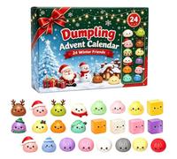 Calendrier de l'Avent 2026 Squishies Dumpling Raviolis de Noël, 24 Mini Articles Adorables Surprises Squishies Dumpling Compte à Rebours pour Adultes, Surprises Quotidiennes de Décembre