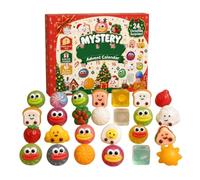 Calendrier de l'Avent 2026 Squishies Dumpling Raviolis de Noël 24 Squishies Dumpling Compte à Rebours pour Adultes, Mini Fidget Surprise Mystère Coffret Jouet Sensoriel，E