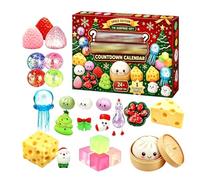 Calendrier de l'Avent 2026 Squishy pour adultes | 24 mini décorations de Noël mignonnes Dumpling Baozi Soulagement du stress pour les surprises quotidiennes Décembre