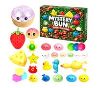 Calendrier de l'Avent 2026 Squishy pour adultes | 24 mini décorations de Noël mignonnes Dumpling Baozi Soulagement du stress pour les surprises quotidiennes Décembre