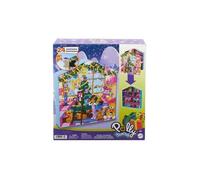 Calendrier de l'avent 24 surprises Polly Pocket - Coffret Maison, Poupees, Voiture, Accessoires - Fille - Set Noel 2024 + Carte