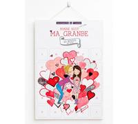 Calendrier de l'Avent 25 Bisous Fille | Format A3 avec Crochet, 25 Bisous du soir, tendre & humoristique, Personnalisables avec Prénom, Sans Chocolat ni Objet