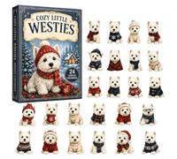 Calendrier de l'Avent 2D - Figurine de chien plate avec boîte à à | Décoration de compte à rebours de Noël pour adultes, enfants, filles, vacances, décembre et fête