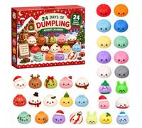 Calendrier De L'Avent À Presser De Noël 2026, Pour 24 Mini Squishies | Squishy Calendrier De L'Avent 2026 Boulettes De Noël Avec Compte À Rebours, Fidget Toy Calendrier Surprise Adulte Noël 2026