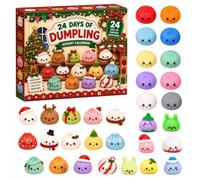 Calendrier De L'Avent À Presser De Noël 2026, Pour 24 Mini Squishies | Squishy Calendrier De L'Avent 2026 Boulettes De Noël Avec Compte À Rebours, Fidget Toy Calendrier Surprise Adulte Noël 2026