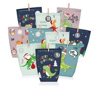 Calendrier de l'Avent à remplir, 24 grands sacs en tissu XXL à bricoler et à suspendre soi-même,Remplissage avec pochette en tissu bleu gris,Sac cadeau pour enfants et jeunes hommes