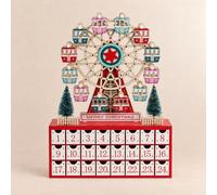 Calendrier de l'Avent à remplir grande roue en bois de peuplier multicolore 30x42x8.3cm Multicolore